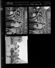 Man in Store with License Plate; Girls Eating Pie (3 Negatives), 1952 [Sleeve 28, Folder e, Box 1]